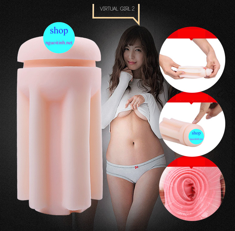 Âm đạo giả Virtual Girl 2 rung tai nghe, silicon cao cấp