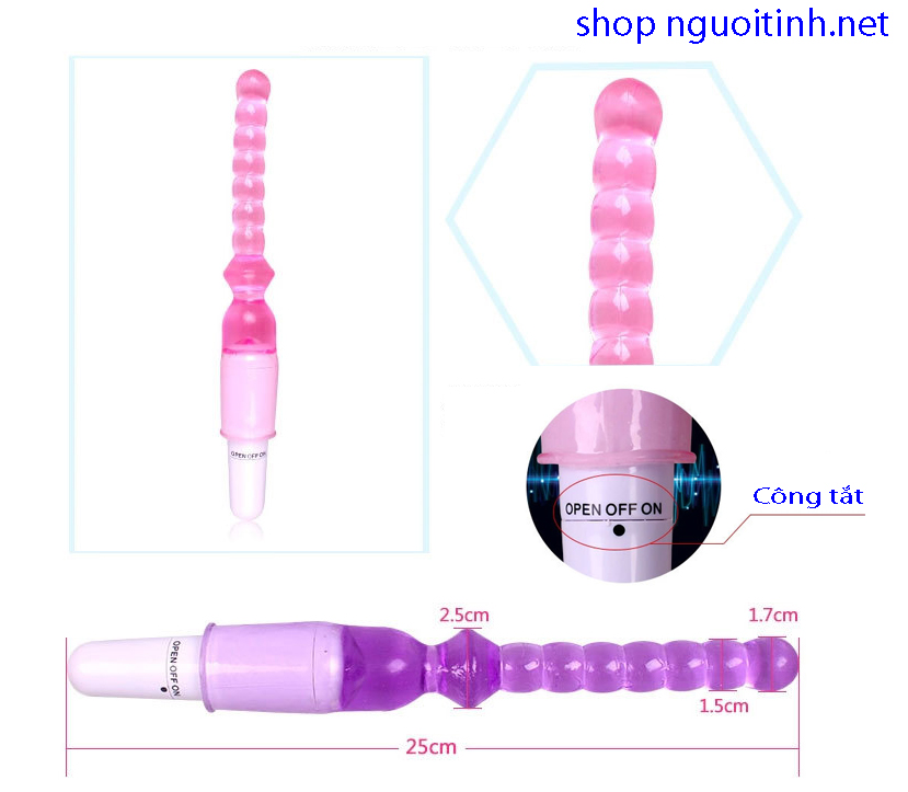 Que kích hậu môn rung polymer cao cấp, kích thích nam nữ, pin AAA