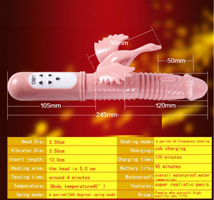 Dương vật rung xoay thụt sưởi ấm đa năng LIBO