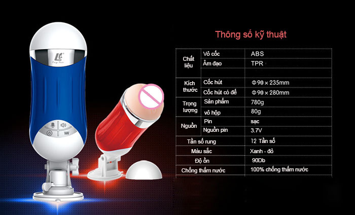 Âm đạo gắn tường cao cấp rung rên 12 chế độ, an toàn