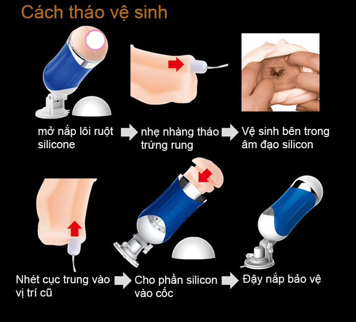 Âm đạo gắn tường cao cấp rung rên 12 chế độ, an toàn