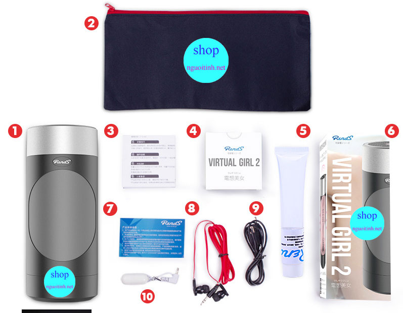 Âm đạo giả Virtual Girl 2 rung tai nghe, silicon cao cấp