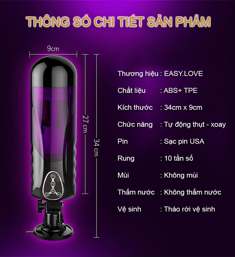 Máy thủ dâm tự động Telescopic Sweetheart ABS TPE không mùi an toàn