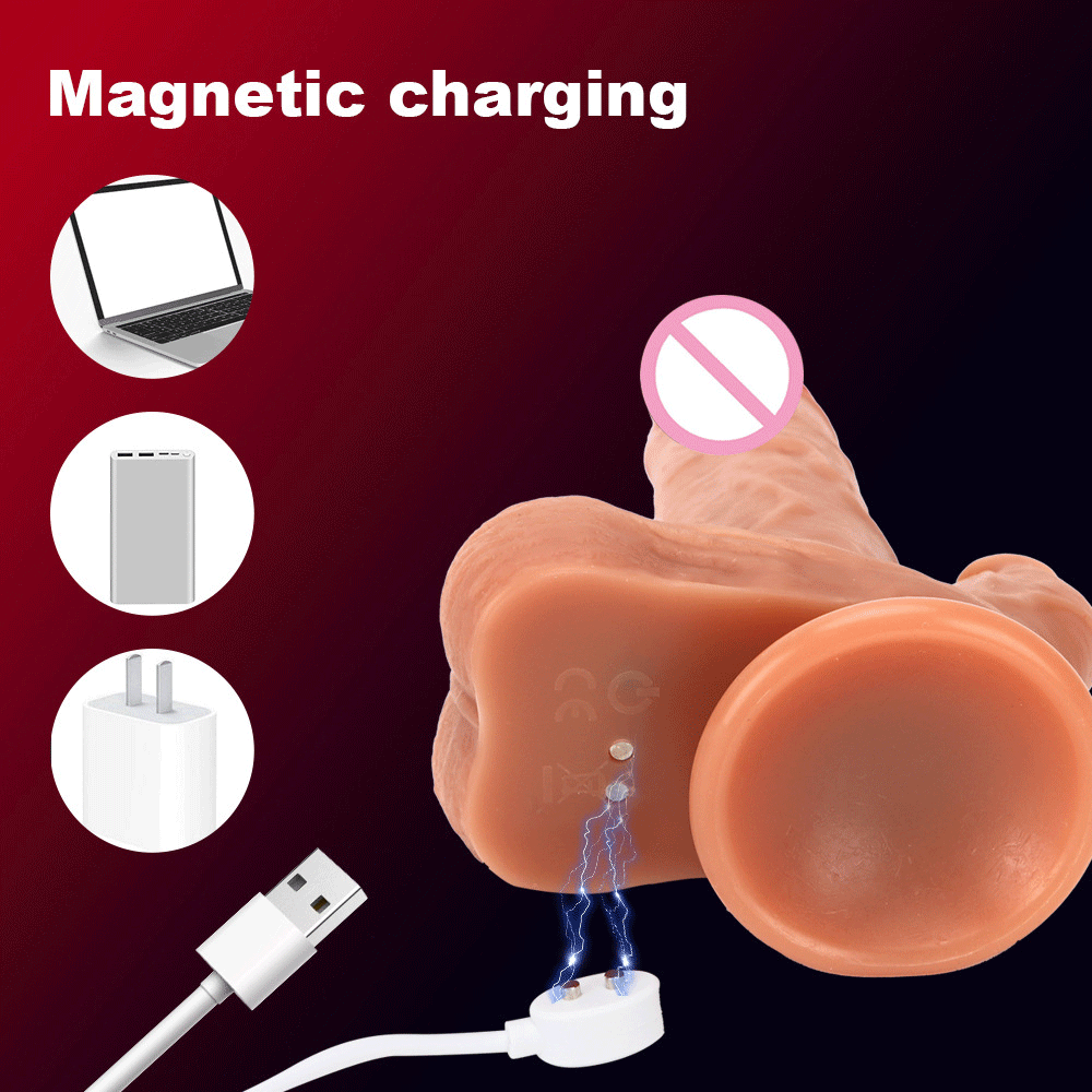Dương vật rung thụt liếm có nhiệt, điều khiển từ xa, silicon cao cấp