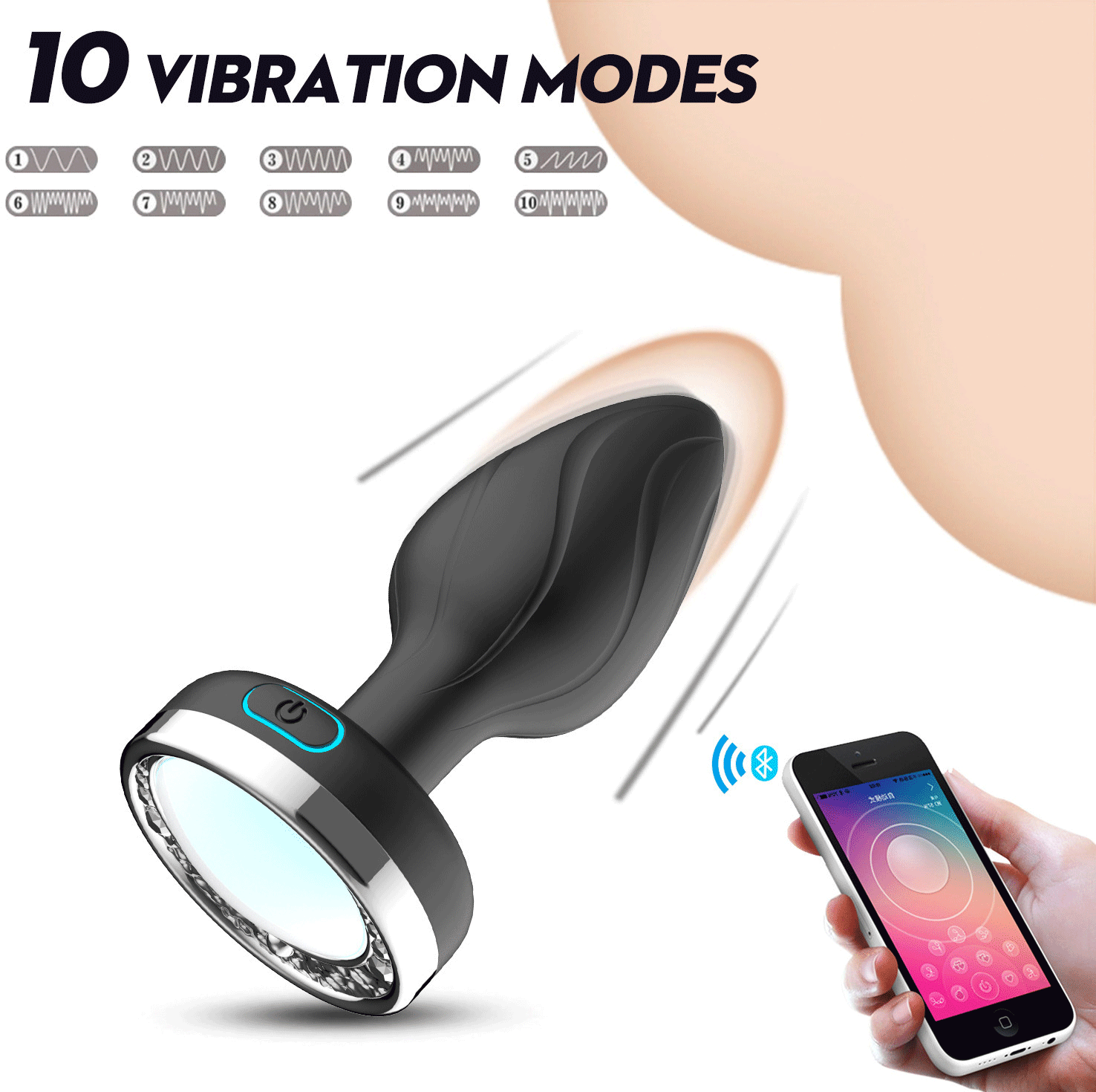 Phích cắm hậu môn bluetooth điều khiển từ xa qua app siêu tiện lợi