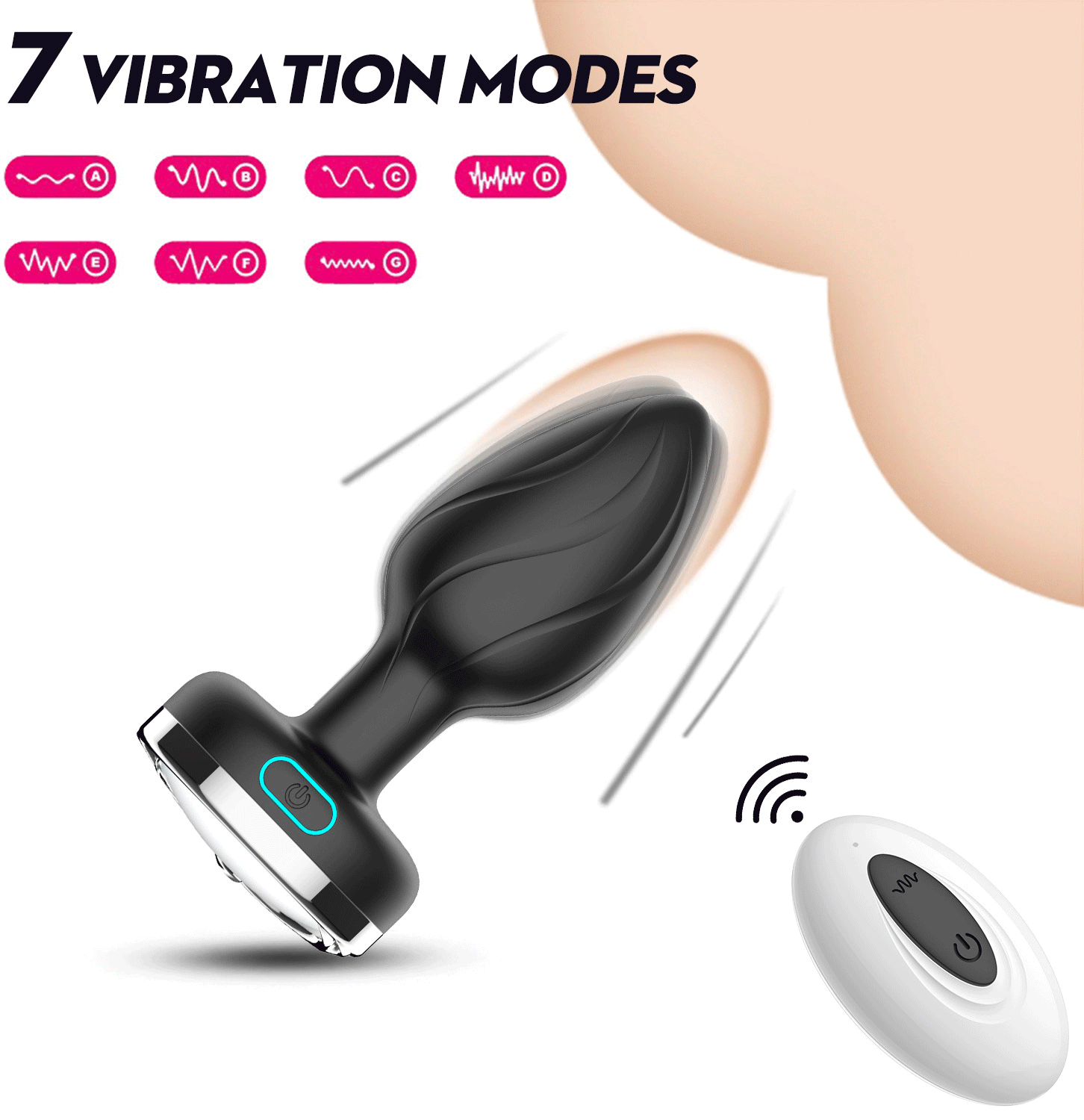 Phích cắm hậu môn điều khiển từ xa rung kích thích thăng hoa dễ dùng