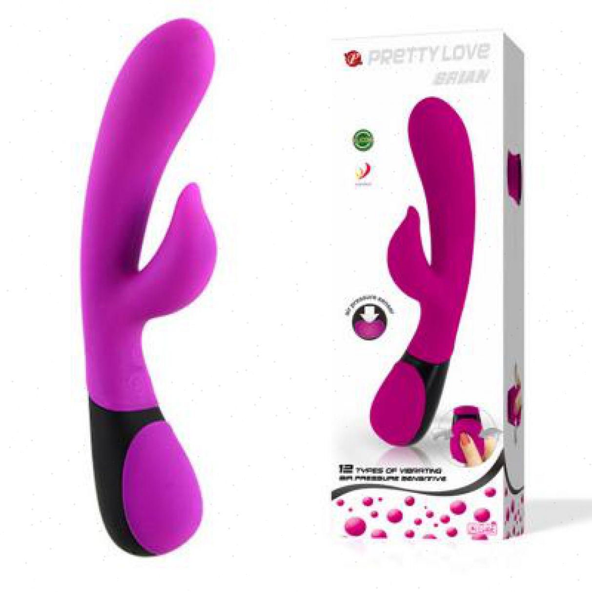 Dương vật silicon đa năng Pretty Love Brain, rung ngoáy mạnh, dành cho nữ 
