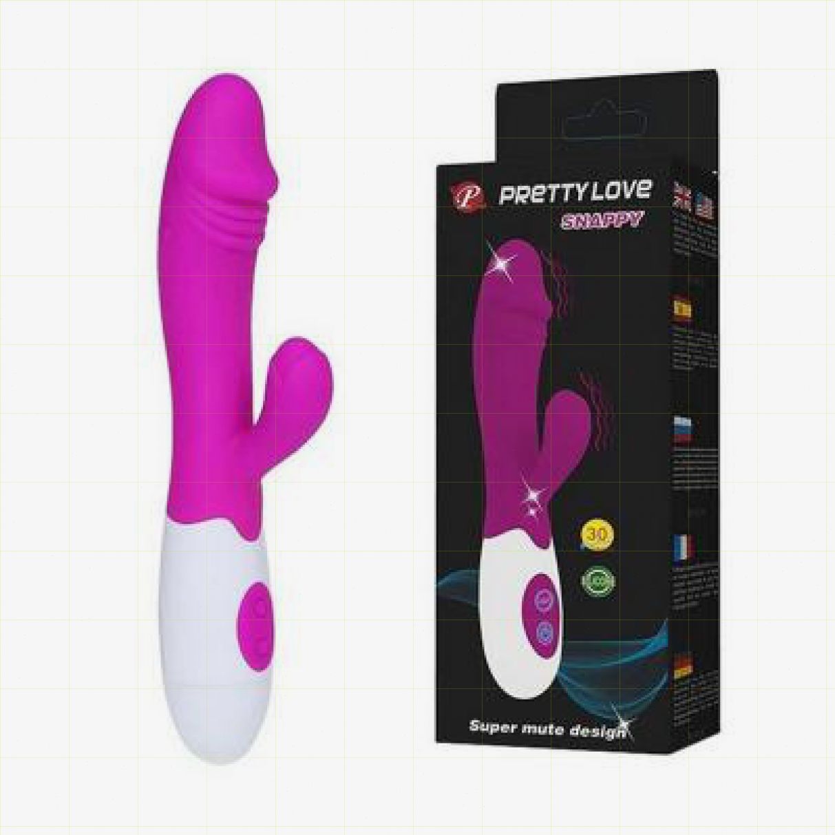 Dương vật rung điểm G Pretty Love tím 7 chế độ, silicon mềm 