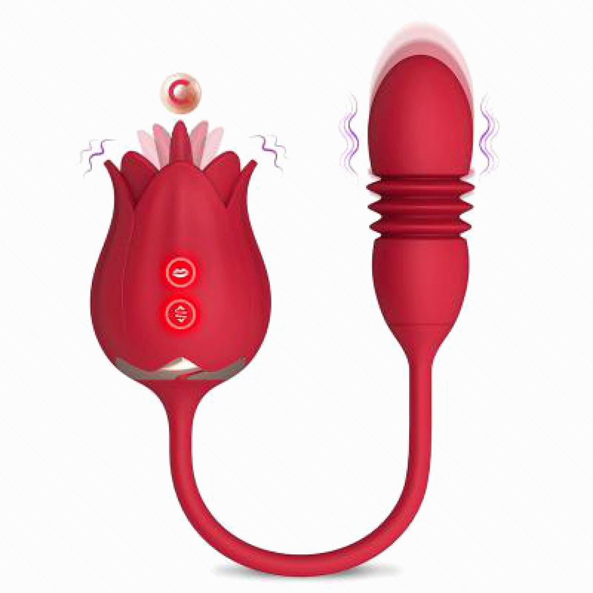 Trứng rung bông hồng thụt liếm silicone cao cấp xịn sò 