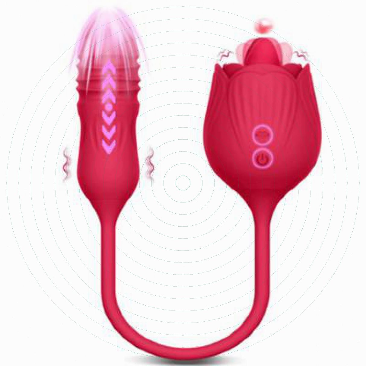 Trứng rung Bông Hồng thụt liếm silicone cao cấp nhập Anh kích thích 